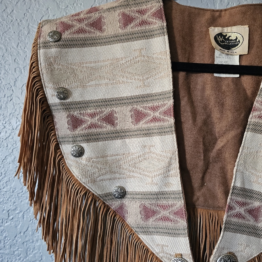 Western Collection Vest Size Large Made In USA Buttons - Picture 3 of 5